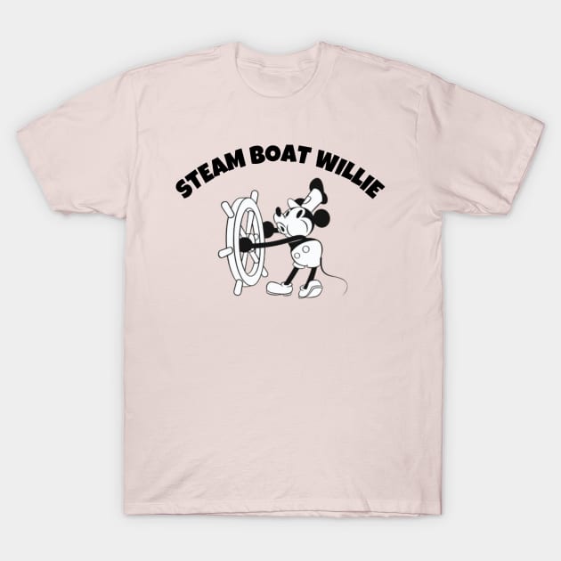 Steamboat Willie - Classic Cartoon T-Shirt by Aldrvnd